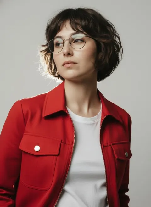Bold Red Jacket Fashion Portrait