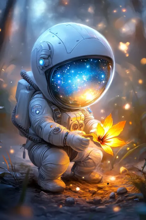 Cute Chibi Kawaii Astronaut Painting