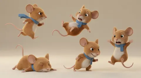 Cat and Mouse Character Design Sheets
