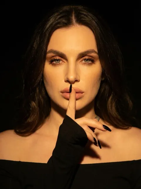 Dramatic Black Gold Silent Portrait
