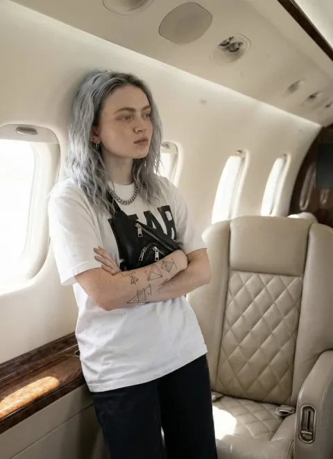 Rebel Girl Flips Off in Private Jet
