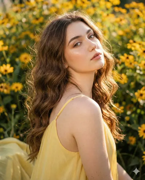 Flashlit Floral Portrait Dream