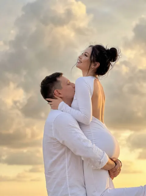 Sunset Kiss Under Golden Sky