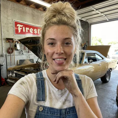 Playful Mechanic Girl Selfie