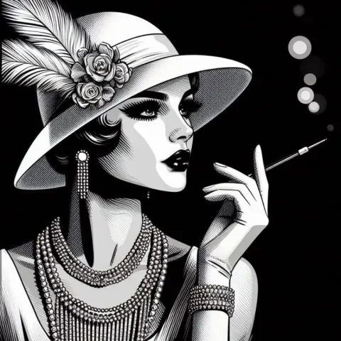 Elegant flapper woman