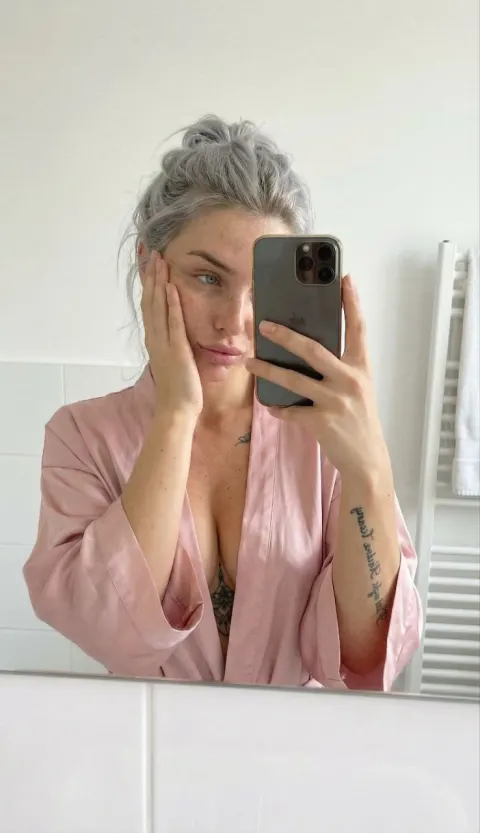 Candid Morning Bathroom Mirror Portrait