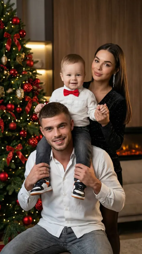 Cinematic Christmas Family Portrait Glow