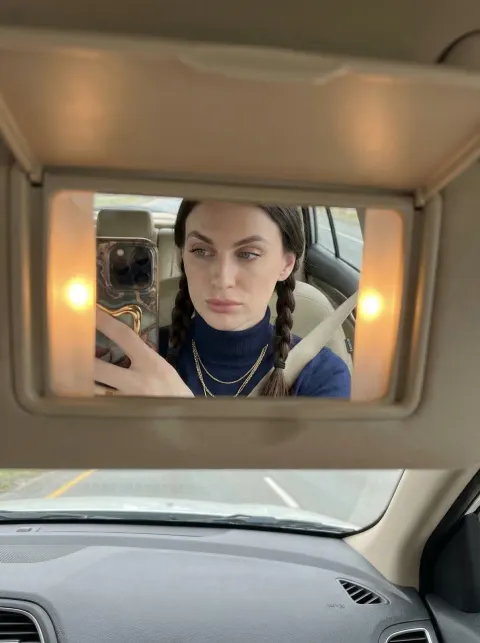 Car Mirror Selfie Portrait