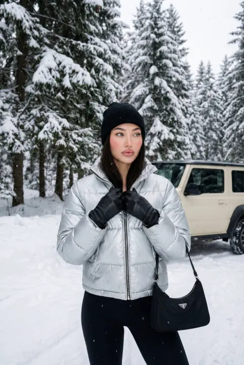 Silver Puffer Snow Forest Portrait