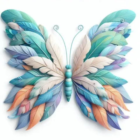A whimsical illustration depicting a butterfly