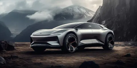 Silver electric futuristic kia electric concept