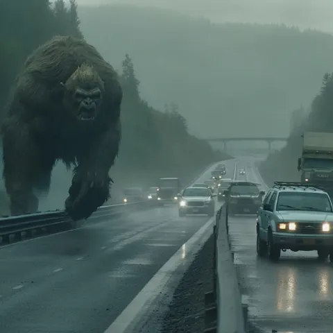 Large troll on a highway