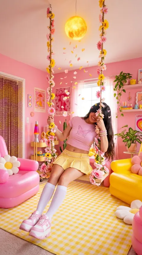 Floating Flower Swing in Candy Sun Room