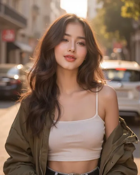 Golden Hour Wink: Cinematic Portrait
