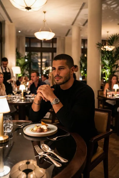 Confident Man at Elegant Dinner
