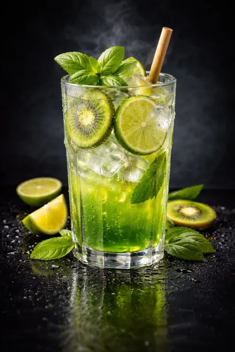 Blueberry Mint Iced Drink Studio Shoot