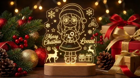 Laser Engraved Christmas LED Stand