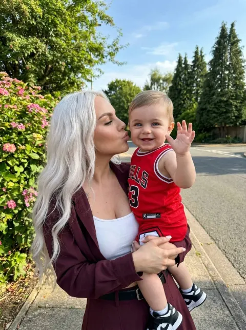 Mother Baby Sunny Street Photo