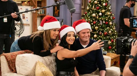 Friends BTS Christmas Selfie