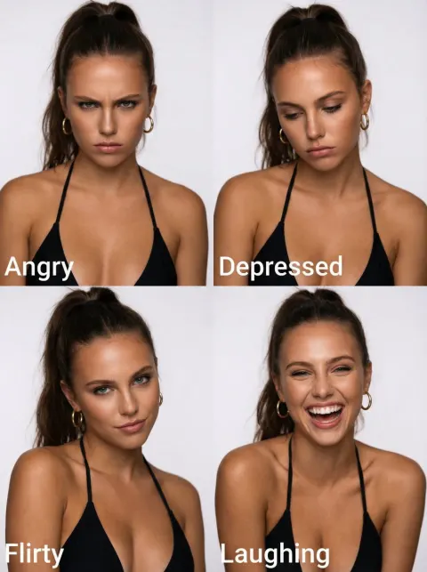 Four Mood Portrait Collage