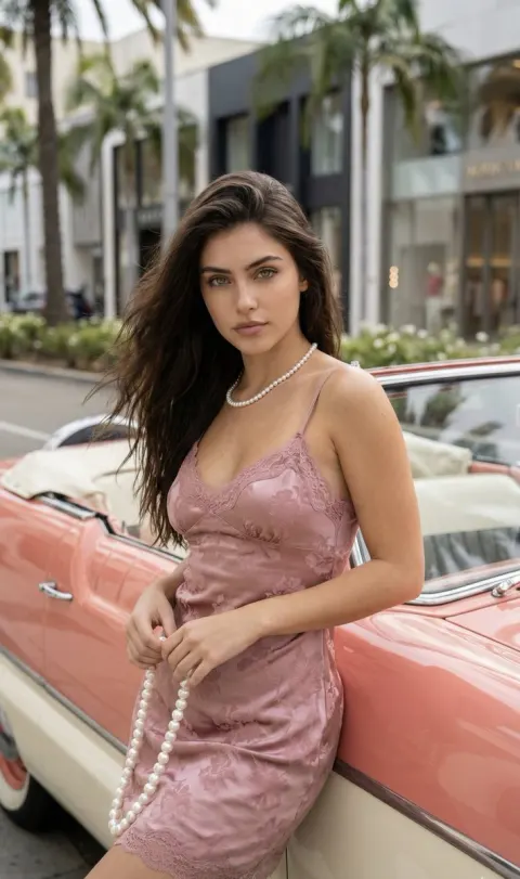 Vintage Pink Slip Dress Street Style