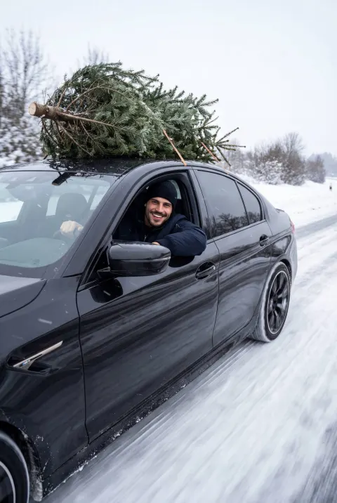 BMW M5 Winter Christmas Tree Run