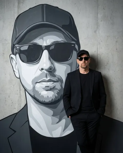 Real Person Mural Studio Portrait