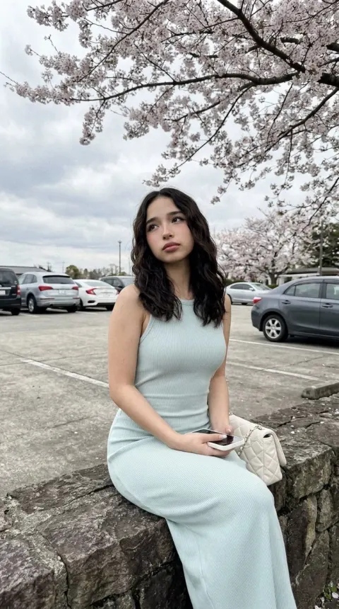 Mint Blue Girl by Cherry Wall