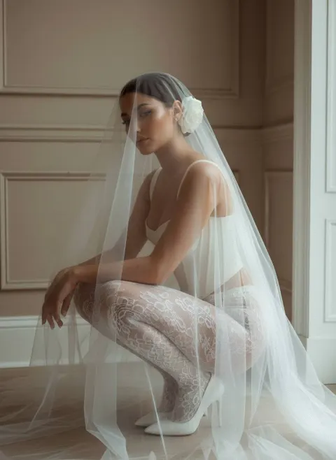 Ethereal Veiled Bridal Portrait