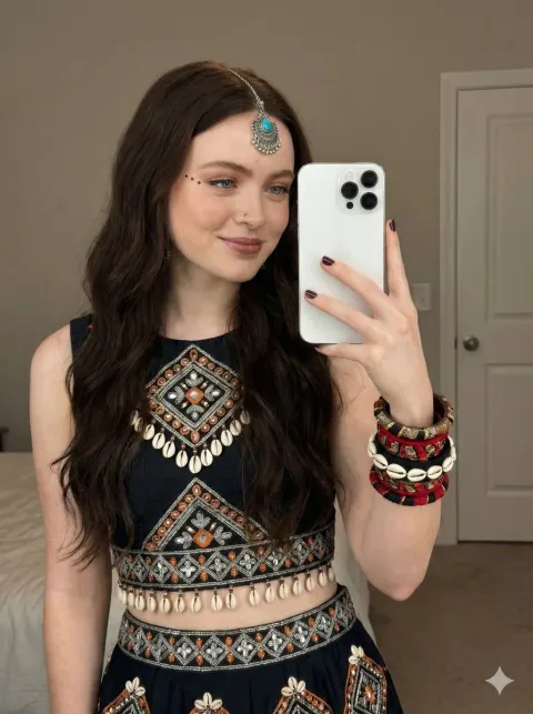 Bohemian Indian Fusion Mirror Selfie
