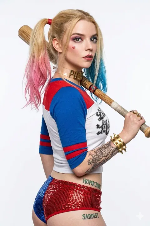 Hyper-Realistic Harley Quinn Cosplay Portrait