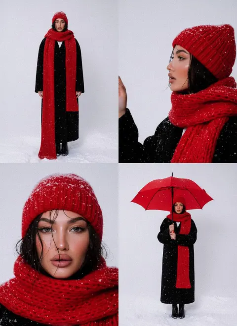 Crimson Winter: A Four-Frame Editorial