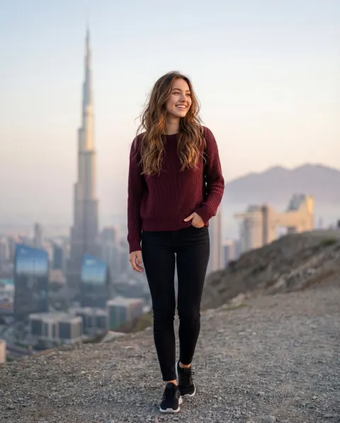 Cinematic Lifestyle Portrait Dubai Tower