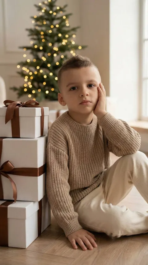 Cozy Christmas Child Portrait