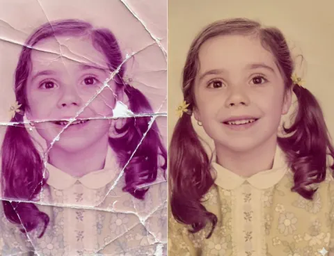 Vintage Girl Photo Restored to Life