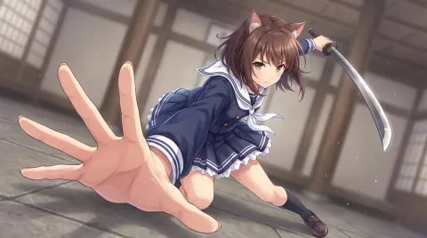 Cat Ear Girl Battle