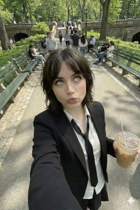 Freckled Girl Park Selfie