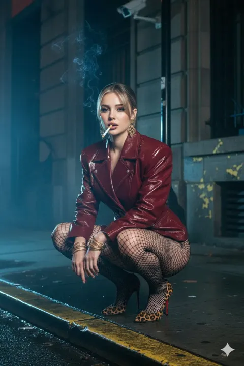Cyber-Noir Femme Fatale Night
