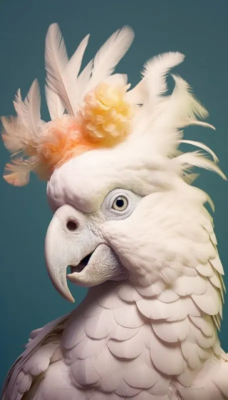Surreal Cockatoo Close-Up Avian Fashion Photography