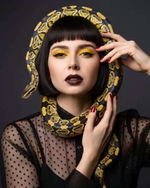 Serpent Glamour Fashion Portrait