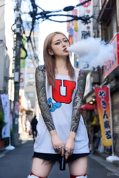 Rebellious Tokyo Street Style Woman