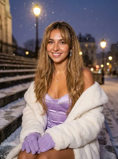 Dreamy Paris Winter Fashion Portrait