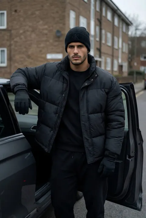 Black Puffer Street Portrait