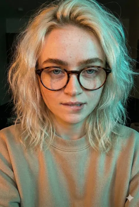 Neon Glow Confident Selfie Portrait