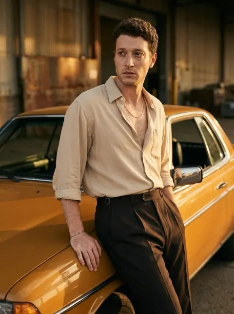 Cinematic Vintage Car Portrait