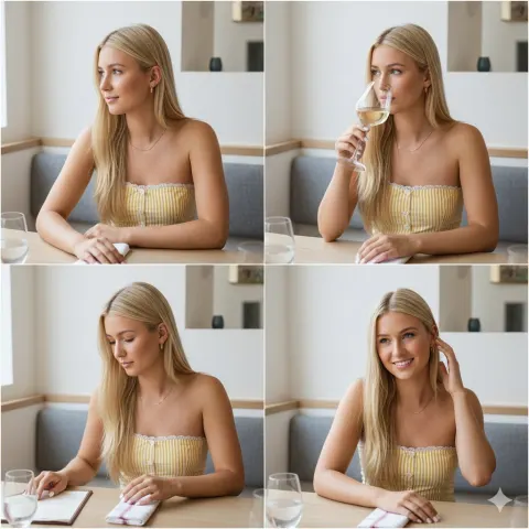 Summer Dining Blonde Beauty