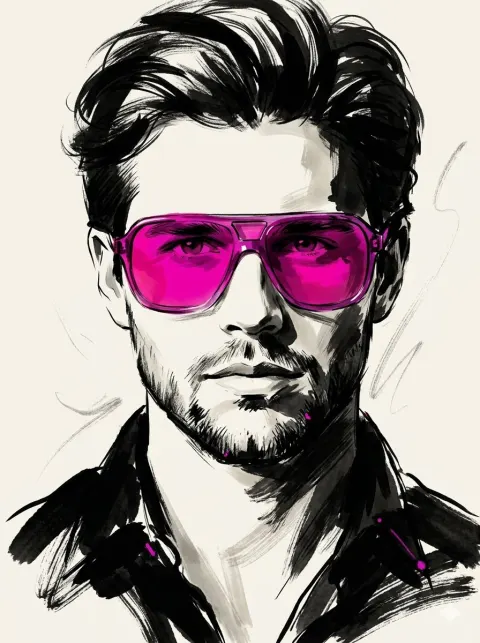 High Fashion Gestural Ink Portrait
