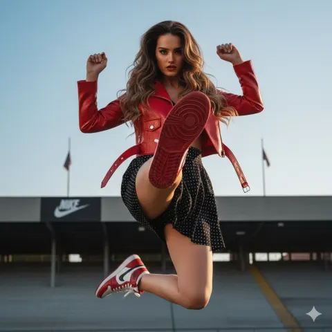 Dynamic Red Motion Fashion