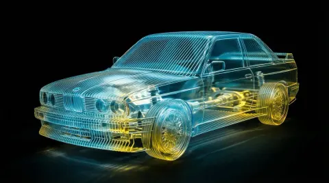 Translucent Supercar Sculpture Art