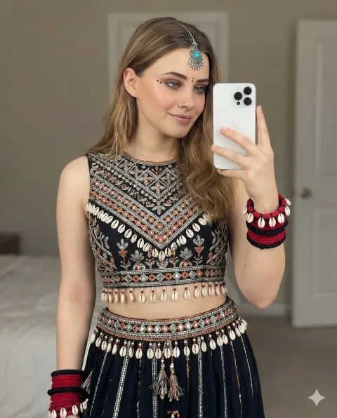 Boho Mirror Selfie in Tribal Attire